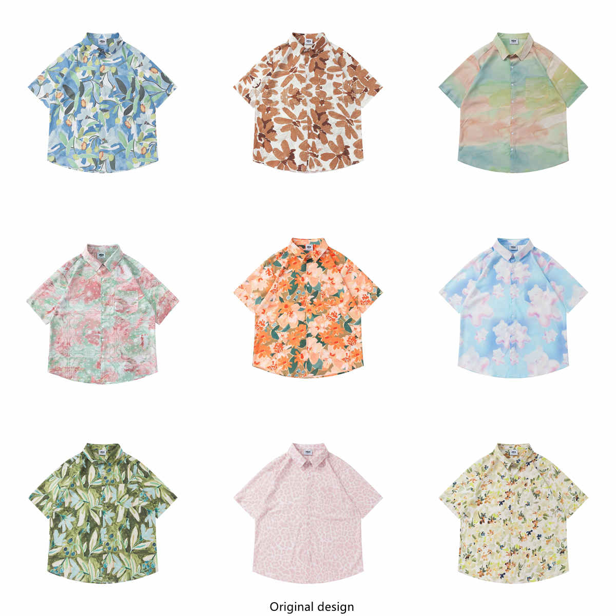 Vintage Hawaiian Floral Shirt - قميص رجالي فضفاض بأكمام قصيرة وطباعة