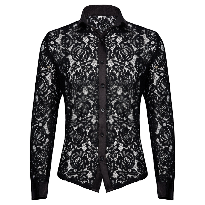 Medieval Gothic Lace Up Pirate Shirt - مثير القرون الوسطى الرجال الدانتيل قميص