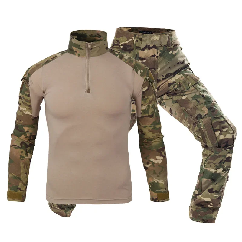 Tactical Military Shirt Cargo - طقم زي تكتيكي قتالي للرجال باللون