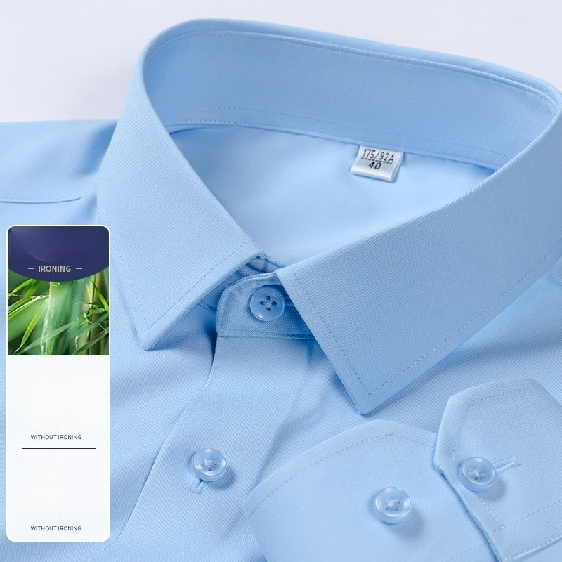 Breathable Bamboo Fiber Shirt Non Iron - قميص رجالي بأكمام طويلة من ألياف