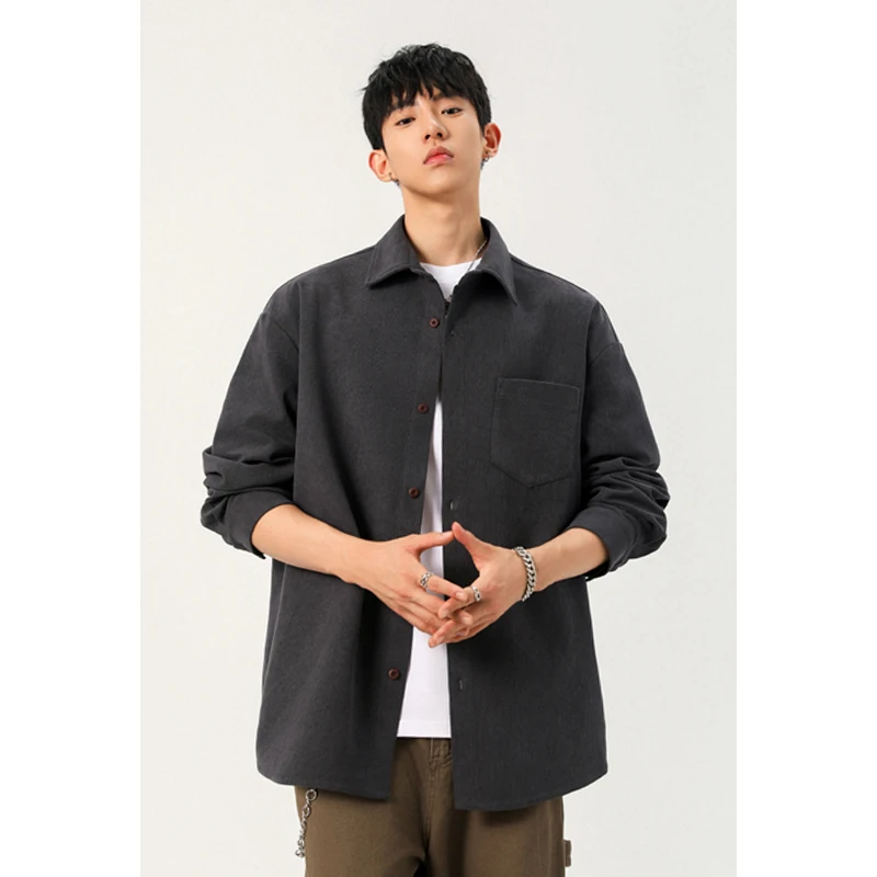 Corduroy Button Up Shirt Men - قميص رجالي من قماش الكوردوروي بأزرار