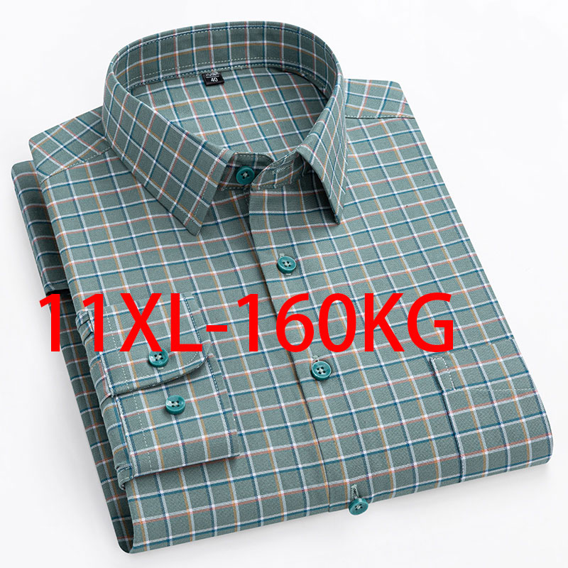 Oxford Cotton Casual Shirt Business - جديد 11XL 10XL قميص أكسفورد رجالي