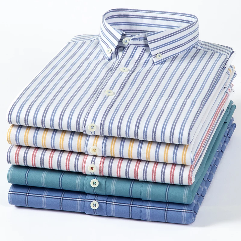 Oxford Cotton Casual Shirt Business - 2023 جديد القطن الخالص أكسفورد الرجال