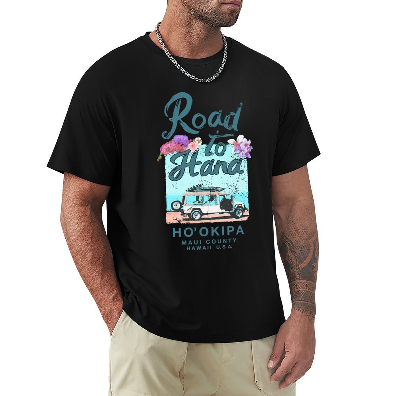 تي شيرت بتصميم عتيق بنقشة زهور - مراجعة Vintage Hawaiian Floral Shirt وسعره