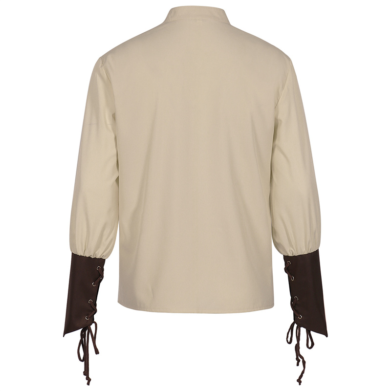 قميص رجالي بتصميم القرون الوسط - مراجعة Medieval Gothic Lace Up Pirate Shirt وسعره
