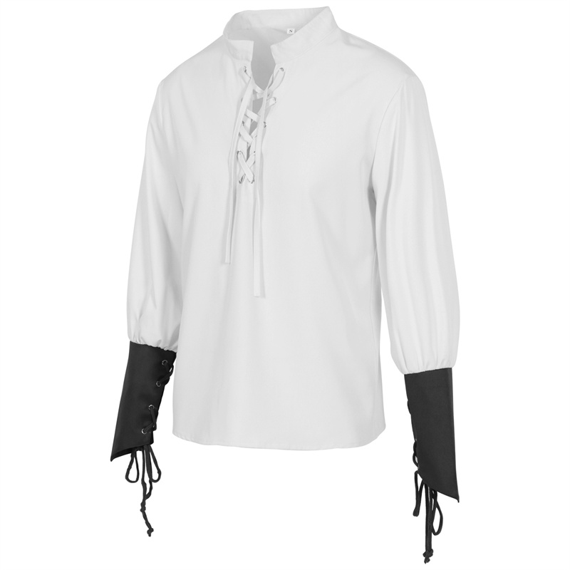 قميص رجالي بتصميم القرون الوسط - مراجعة Medieval Gothic Lace Up Pirate Shirt وسعره