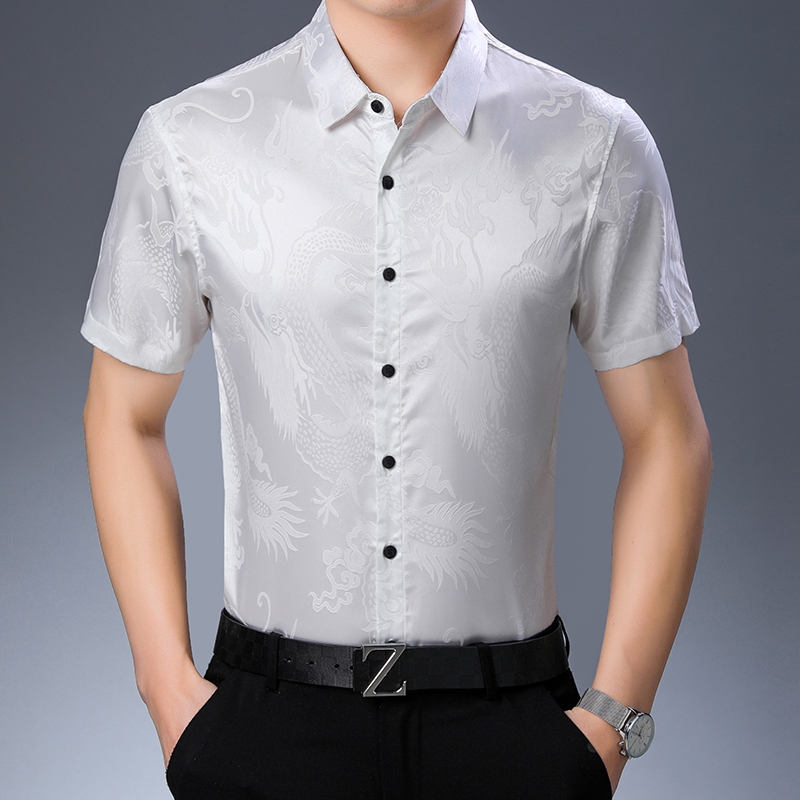 فستان صيفي من الساتان الناعم ب - مراجعة Mens Satin Silk Dress Shirt وسعره