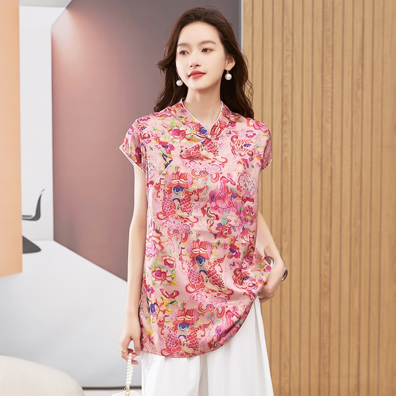 بلوزة نسائية بأكمام قصيرة وياق - مراجعة Shirts وسعره