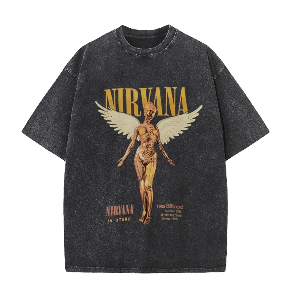 تي شيرت ريترو كبير الحجم بتأثي - مراجعة Acid Wash Vintage Graphic T Shirt وسعره