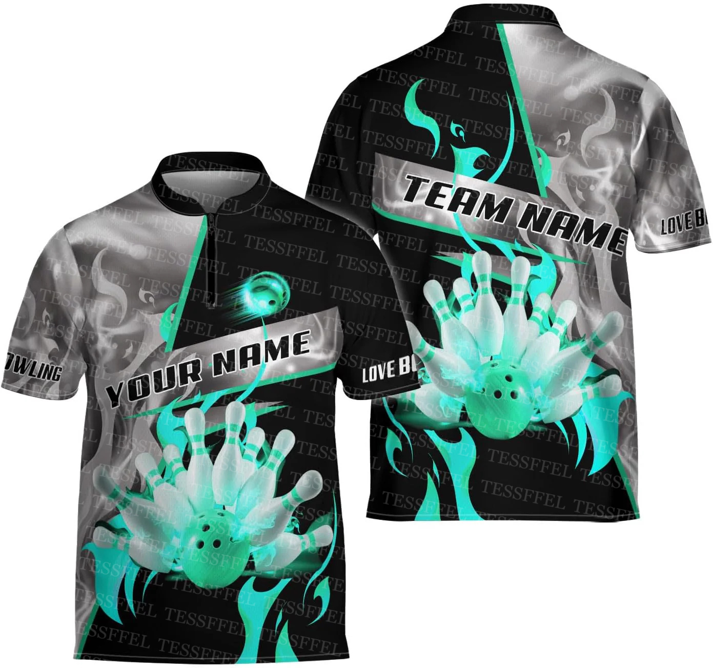 اسم مخصص الكتابة على الجدران ل - مراجعة Short Sleeve Bowling Shirt Retro وسعره
