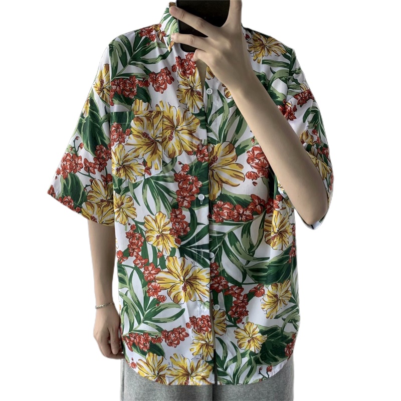 الرجال هاواي الرجعية طباعة الأ - مراجعة Vintage Hawaiian Floral Shirt وسعره
