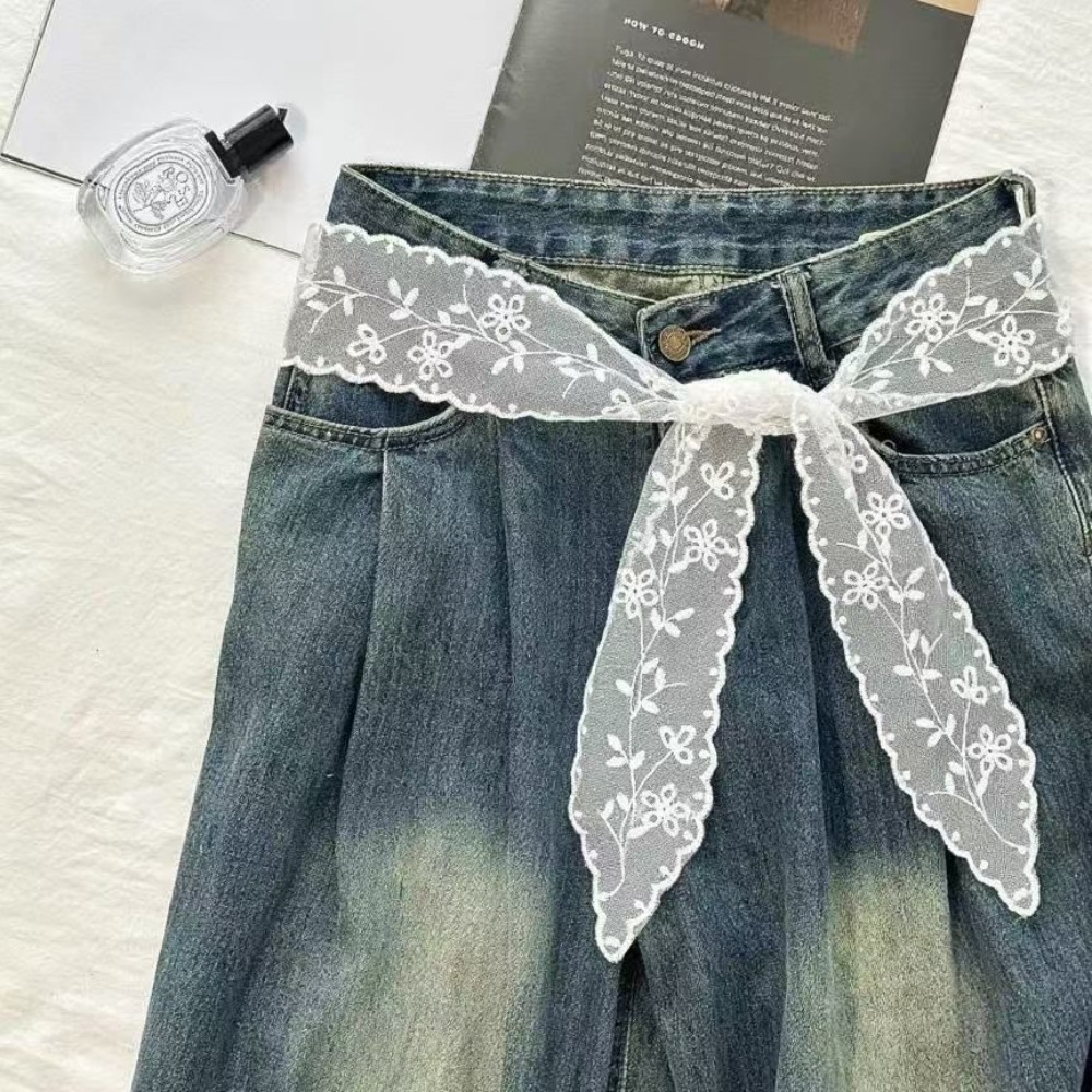 حزام دانتيل أبيض أنيق للنساء،  - مراجعة Jeans وسعره