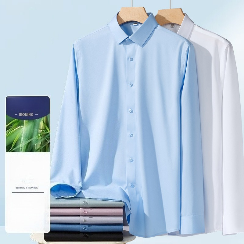 قميص رجالي بأكمام طويلة من ألي - مراجعة Breathable Bamboo Fiber Shirt Non Iron وسعره