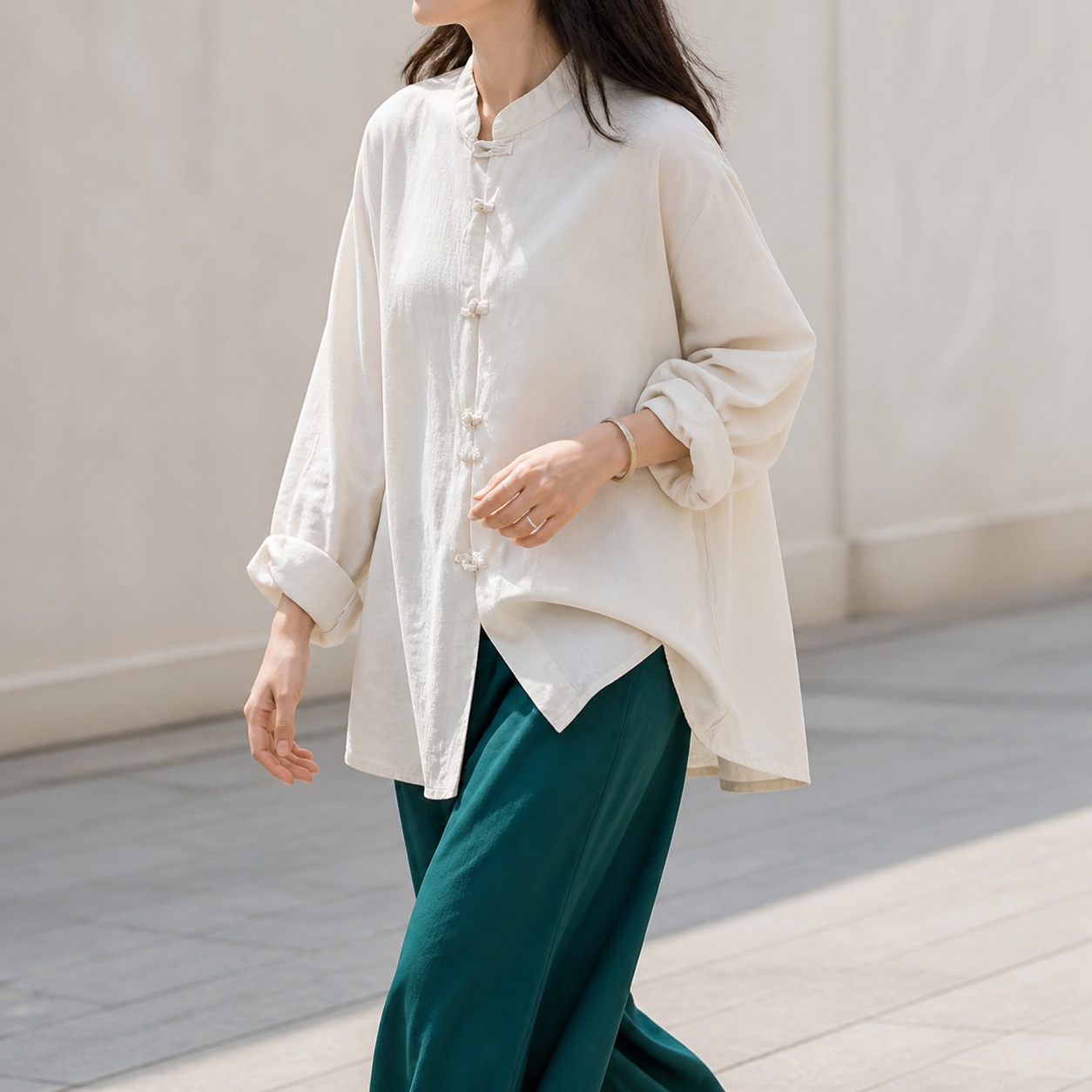 قميص فضفاض بأكمام طويلة وياقة  - مراجعة Shirts وسعره