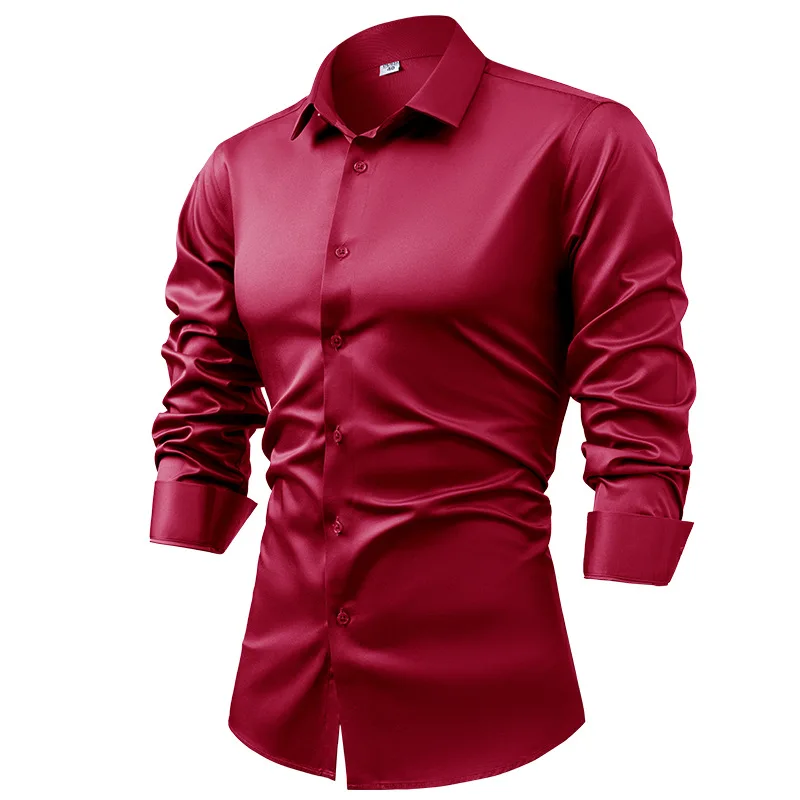 قمصان ربيع وخريف 2025 من الحري - مراجعة Mens Satin Silk Dress Shirt وسعره