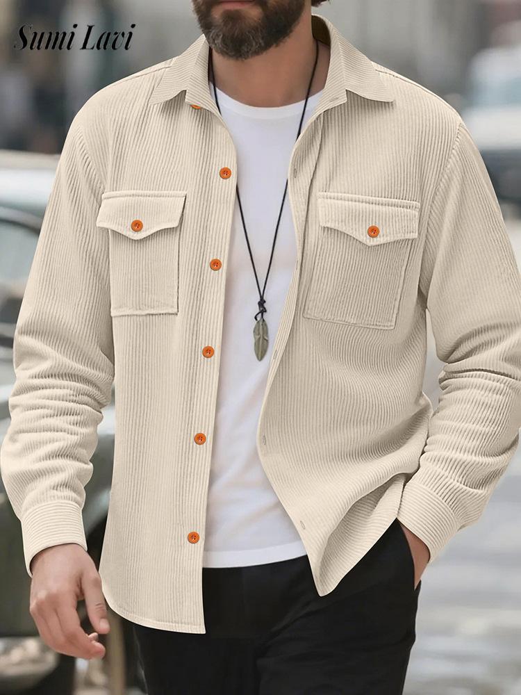 سترة قميص سروال قصير للرجال غي - مراجعة Corduroy Button Up Shirt Men وسعره