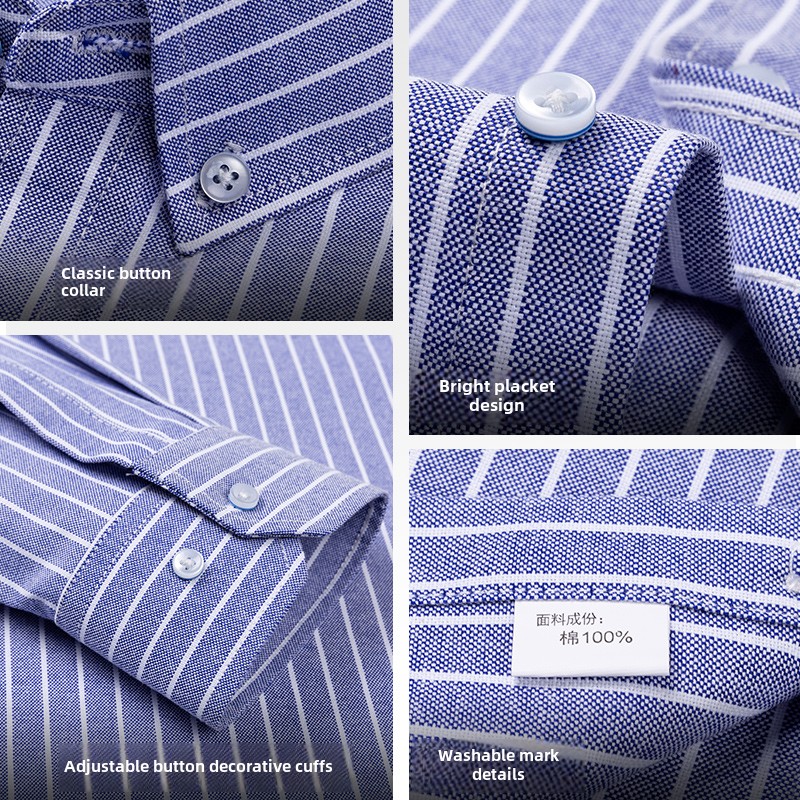 100% القطن تنفس الرجال أكسفورد - مراجعة Oxford Cotton Casual Shirt Business وسعره