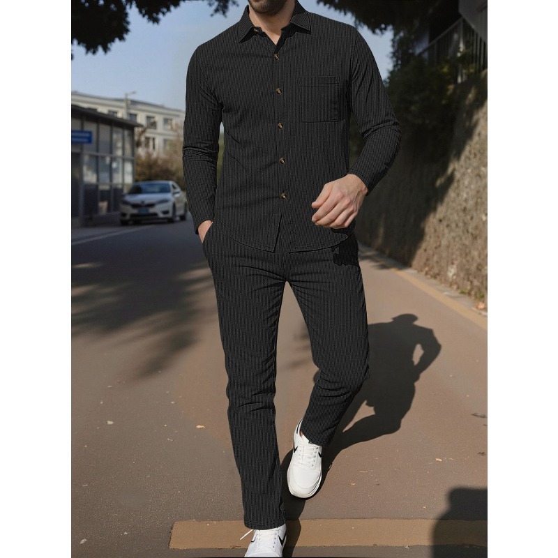 طقم قميص رجالي من قماش الكوردو - مراجعة Corduroy Button Up Shirt Men وسعره