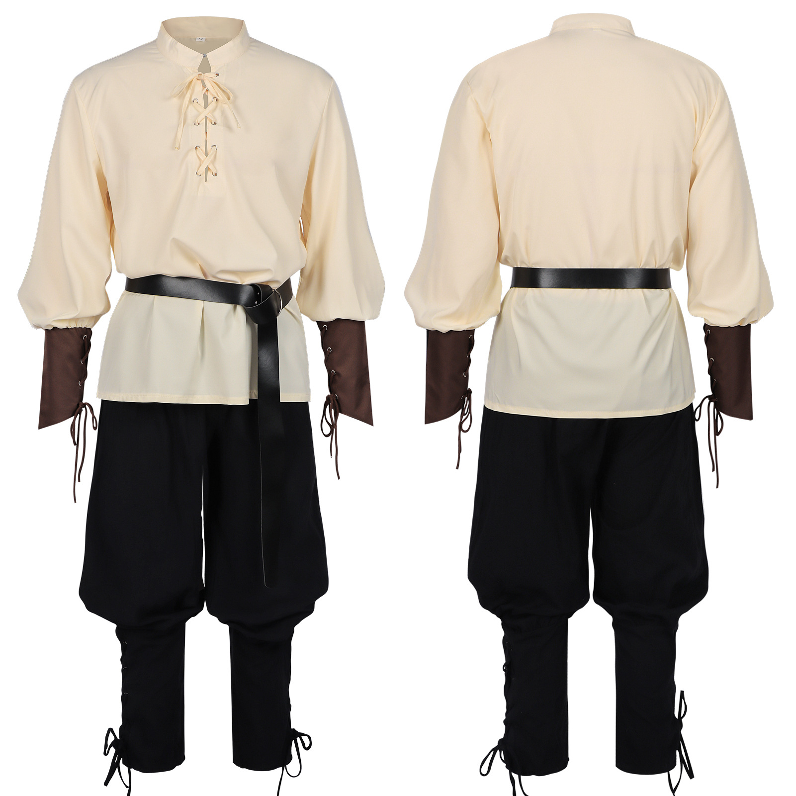 قميص رجالي من العصور الوسطى مع - مراجعة Medieval Gothic Lace Up Pirate Shirt وسعره