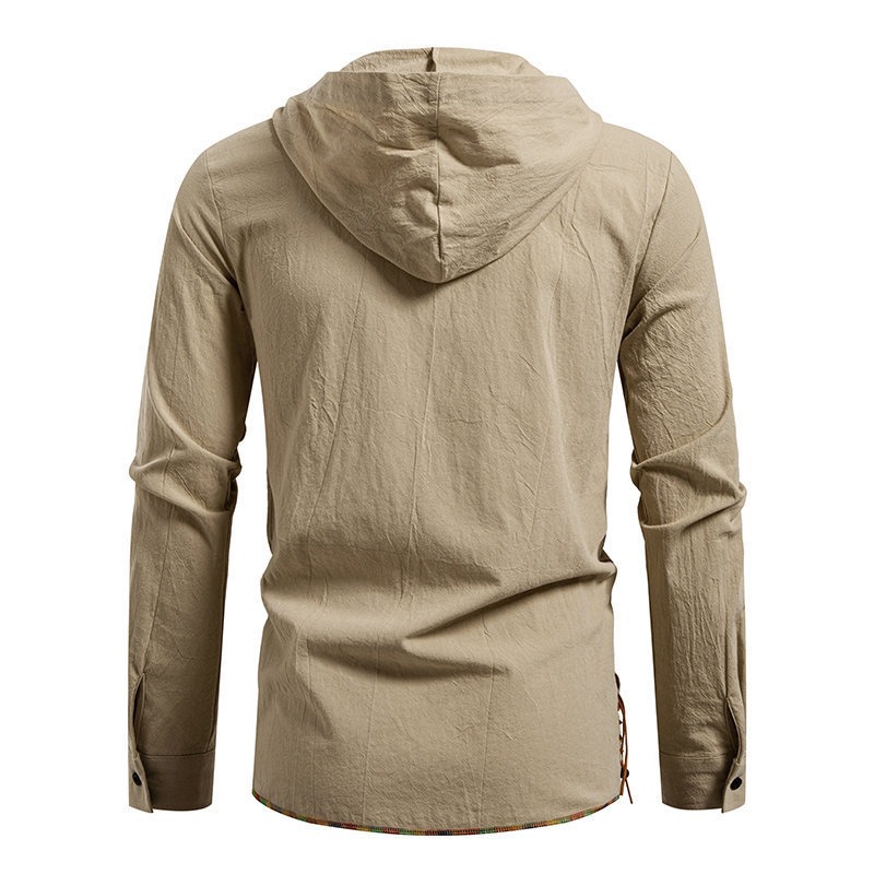 قميص رجالي طويل الأكمام بغطاء  - مراجعة Medieval Gothic Lace Up Pirate Shirt وسعره