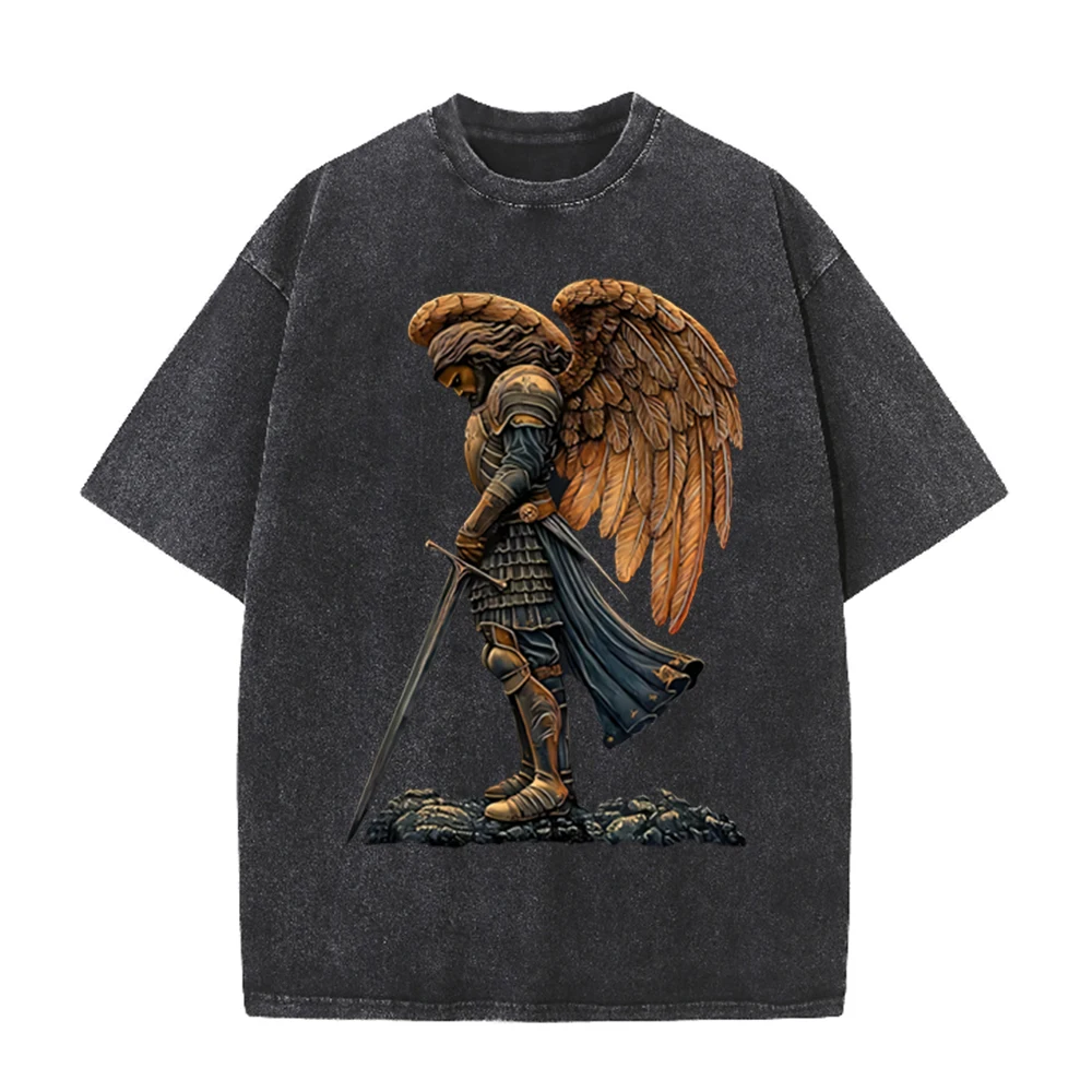 تي شيرت رمادي مغسول بحمض بتصمي - مراجعة Acid Wash Vintage Graphic T Shirt وسعره