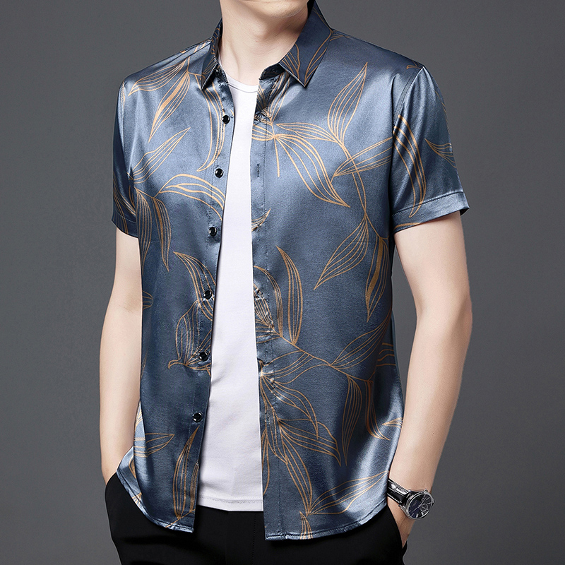 صيف 2022 ملابس رجالية الحرير م - مراجعة Mens Satin Silk Dress Shirt وسعره
