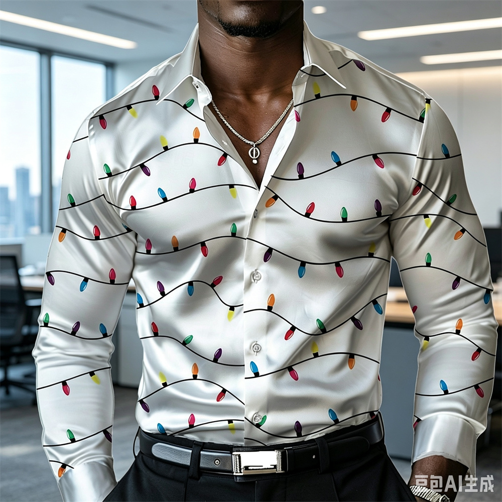 قميص رجالي بتصميم فانوس لعيد ا - مراجعة Mens Satin Silk Dress Shirt وسعره
