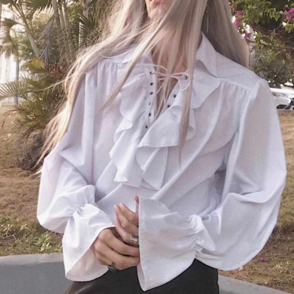 الرجال القراصنة قميص مصاص دماء - مراجعة Medieval Gothic Lace Up Pirate Shirt وسعره