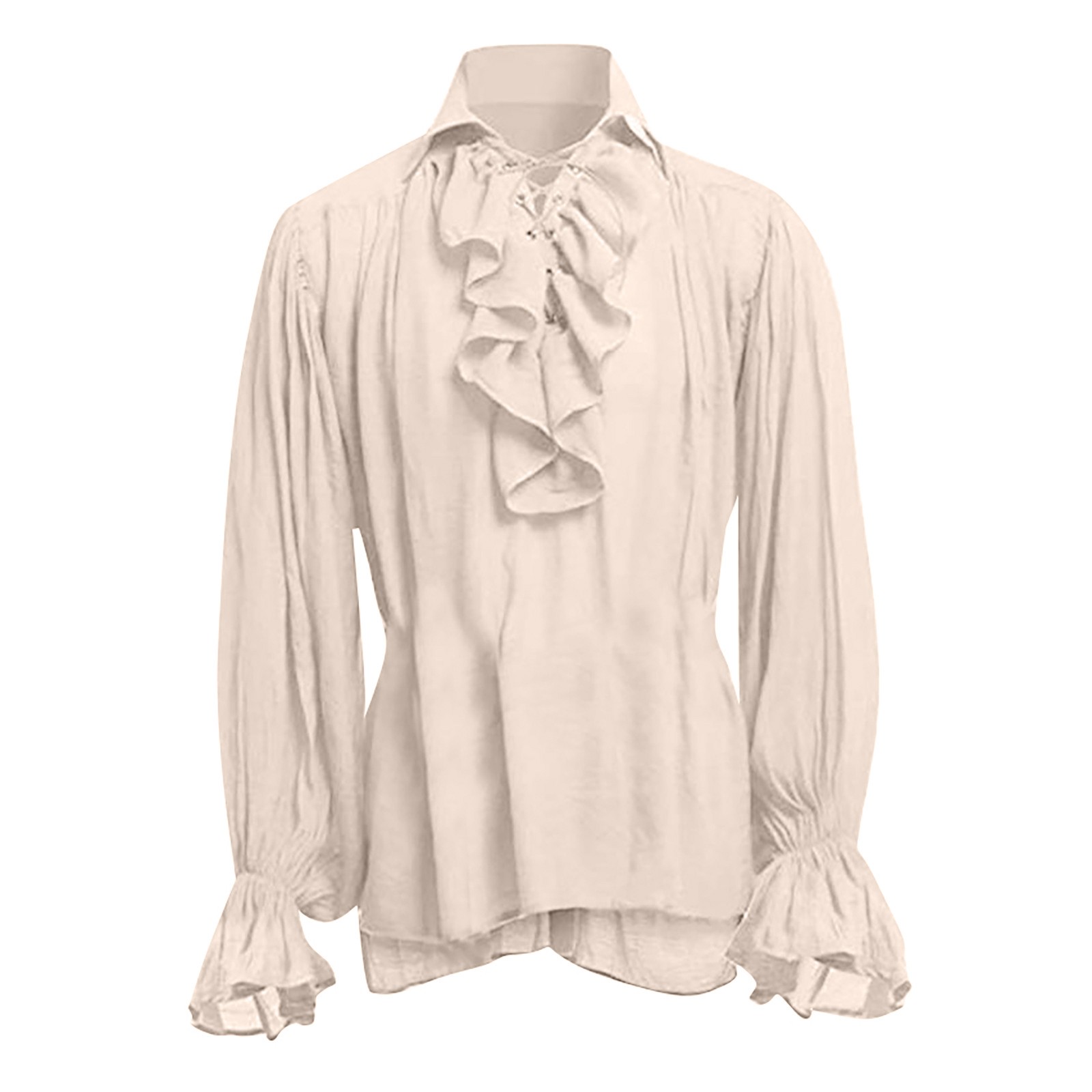 رجل هالوين الدانتيل يصل القراص - مراجعة Medieval Gothic Lace Up Pirate Shirt وسعره
