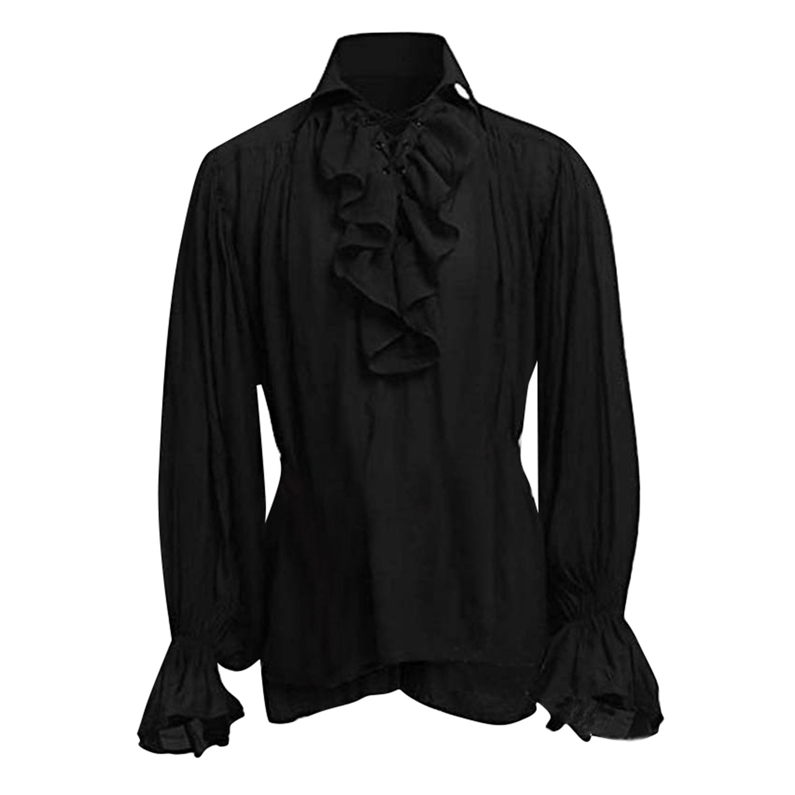 رجل هالوين الدانتيل يصل القراص - مراجعة Medieval Gothic Lace Up Pirate Shirt وسعره