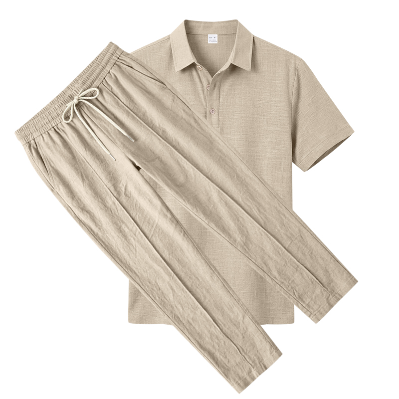 طقم بولو رجالي من قطعتين: قميص - مراجعة Mens Linen Shirt Long Sleeve وسعره