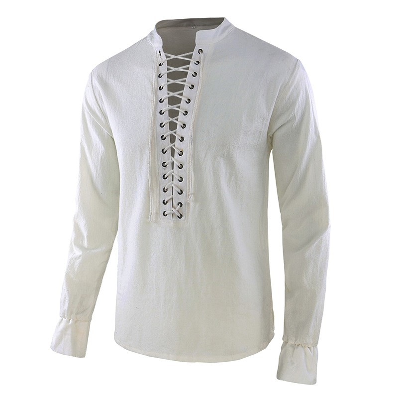 قميص رجالي على طراز عصر النهضة - مراجعة Mens Linen Shirt Long Sleeve وسعره
