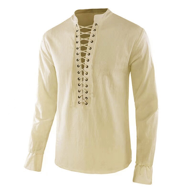 قميص رجالي على طراز عصر النهضة - مراجعة Mens Linen Shirt Long Sleeve وسعره