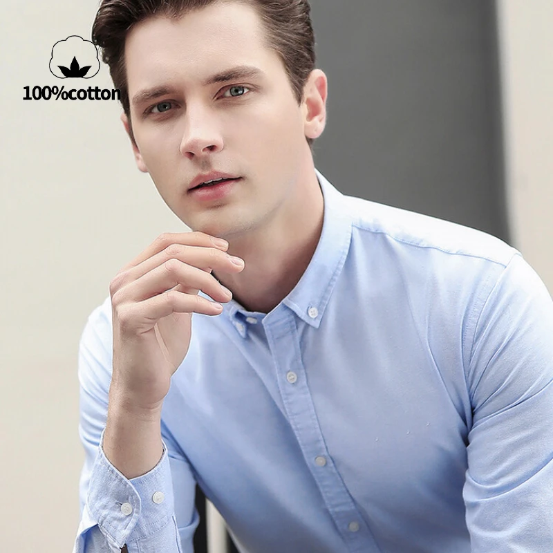قميص أكسفورد جديد للرجال 76% ق - مراجعة Oxford Cotton Casual Shirt Business وسعره